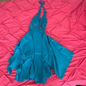 Mexican Floral Embroidered Halter Sundress